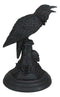 Gothic Poe Raven Crow Black Rose Skull Tombstone Tea Light Votive Candle Holder