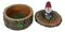 Gypsy Life Gnome Dwarf Smoking Rolled Stash Leaves On Tree Bark Ring Trinket Box