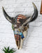 Western Patriotic Bull Cow Skull With American Flag Bald Eagle Army Wall Decor