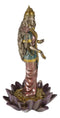 Ebros Hindu Goddess Lakshmi Standing On Lotus Blossom Statue 10"H Deity Of Prosperity