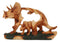 Jurassic Dinosaur 3 Horns Triceratops Father and Baby Faux Wood Cutout Figurine