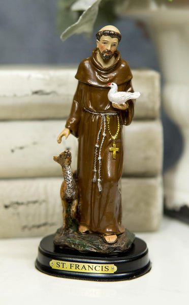 Ebros Gift Holy Catholic Saint Francis Monk Figurine Shrine