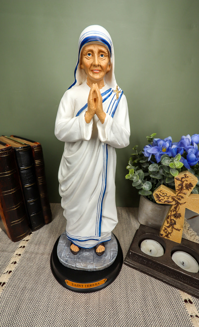 Roman Catholic Saint Mother Teresa of Calcutta Statue With Brass Name Plate 11"H