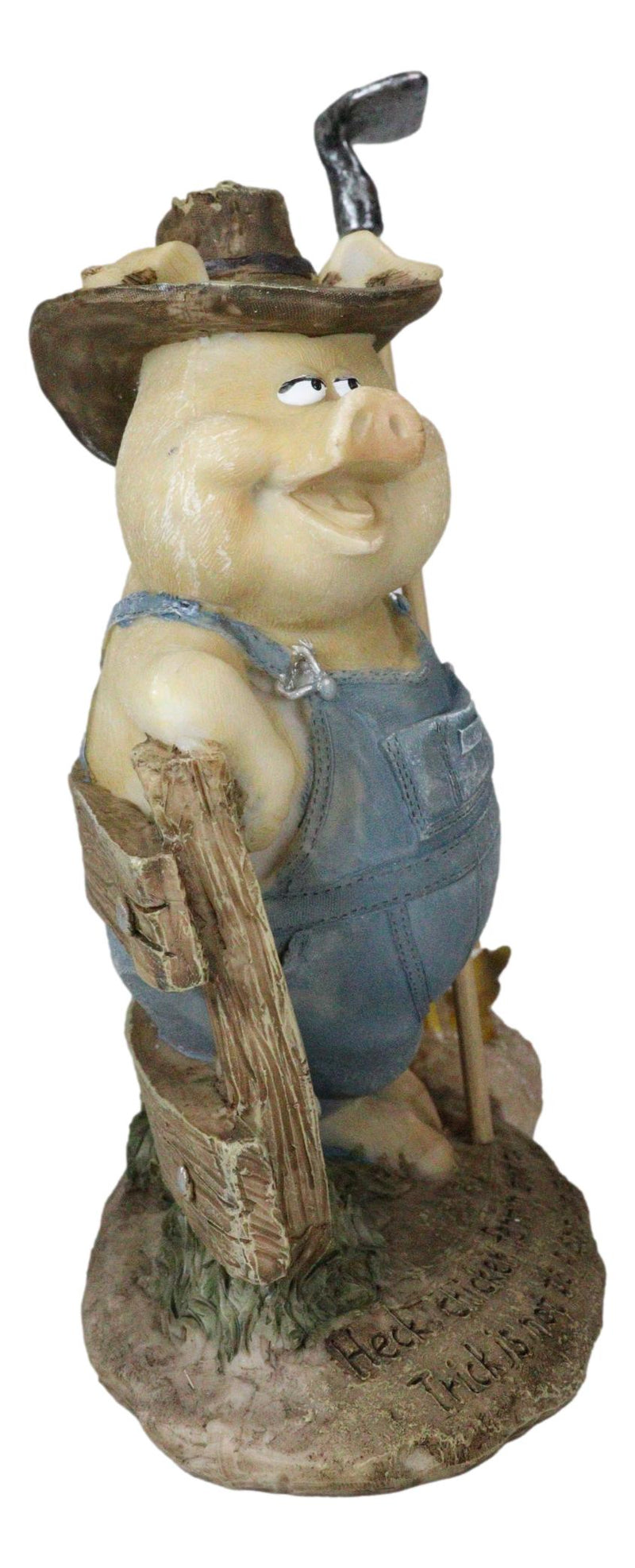 Chicken Farming Is Easy Comical Pig Holding Shovel With Buried Hens Figurine