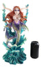 Ebros Large Nouveau Nautical Iris Tail Mermaid Surfing Ocean Waves Statue 17"H