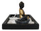 Golden Robe Buddha Monk Zen Garden With Pebbles Sand And Rake Decorative Set