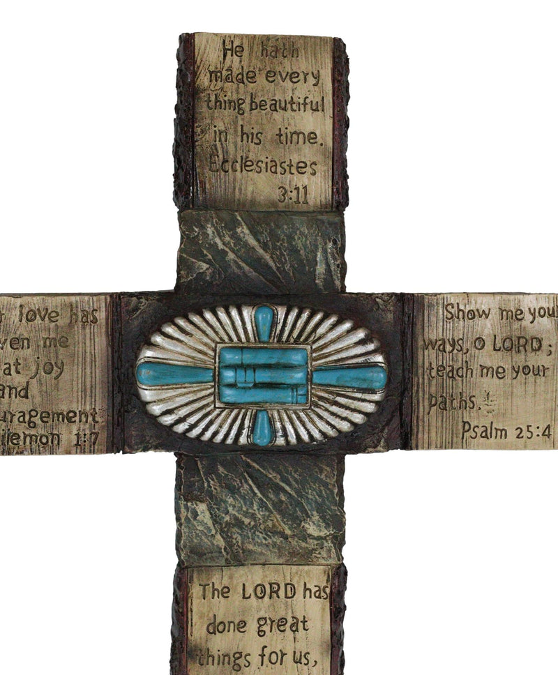 Rustic Western Scriptural Bible Verses Psalms Ecclesiastes Philemon Wall Cross