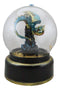 Aqua Blue Dragon On Rock Pillar Musical Air Powered Glitter Globe With LED Light