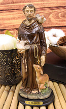 Ebros Gift Holy Catholic Saint Francis of Assisi with Doves and Deer Statue 8.25" H Devoted Monk Patron of Animals & Environment Servant of Christ Altar Sanctuary Figurine Sculpture