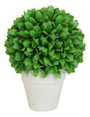 Home Garden 12"H Green Artificial Faux Foliage Boxwood Topiary Ball In Vase Pot