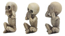 Ebros Gothic Whimsical See Hear Speak No Evil Baby Skeletons Statue Set Of 3