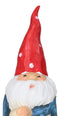 Festive Holiday Golfer Gnome Using Toadstool Mushroom As Golf Club Figurine