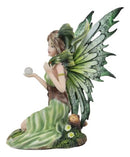 Earth Gaia Summer Fairy Goddess With Moss Jade Dragon Statue Fae Pixie Decor