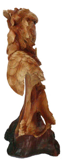 American Pride Bald Eagle Bust With Soaring Eagle Sculpture In Faux Wood Finish