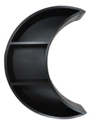 Light Duty Black Sacred Waxing Crescent Moon Wall Hanging 2 Tier MDF Wood Shelf