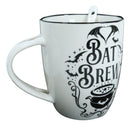 Wicca Occult Magic Bat Brew Spell Cauldron Porcelain Coffee Mug And Spoon Set