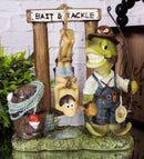 Bait And Tackle Wharf Sea Bass Fish With Fishing Pole Tied Up Fisherman Figurine