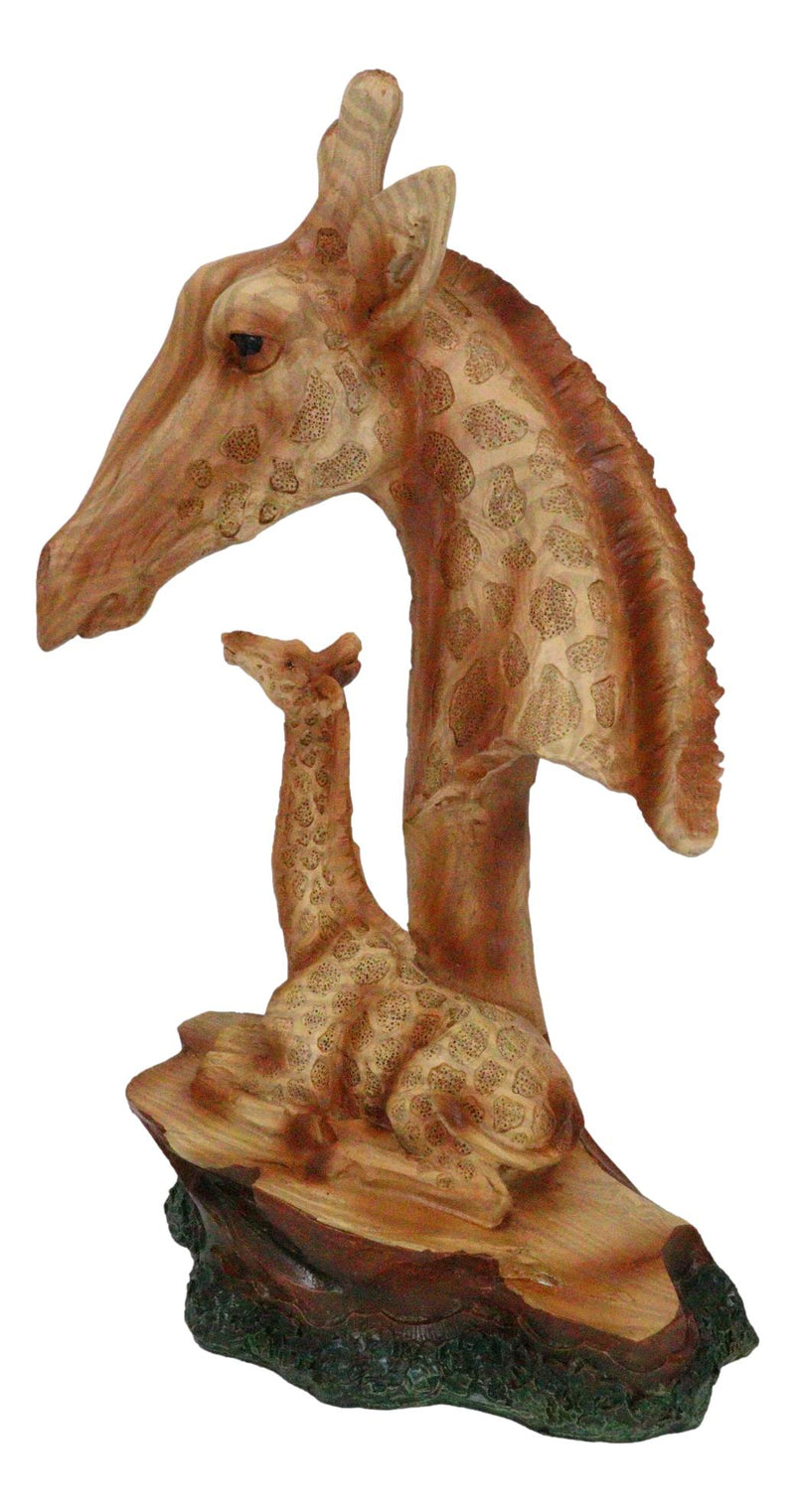 6.25"H Grasslands Savannah Graceful Giraffe Resting Figurine In Faux Wood Statue