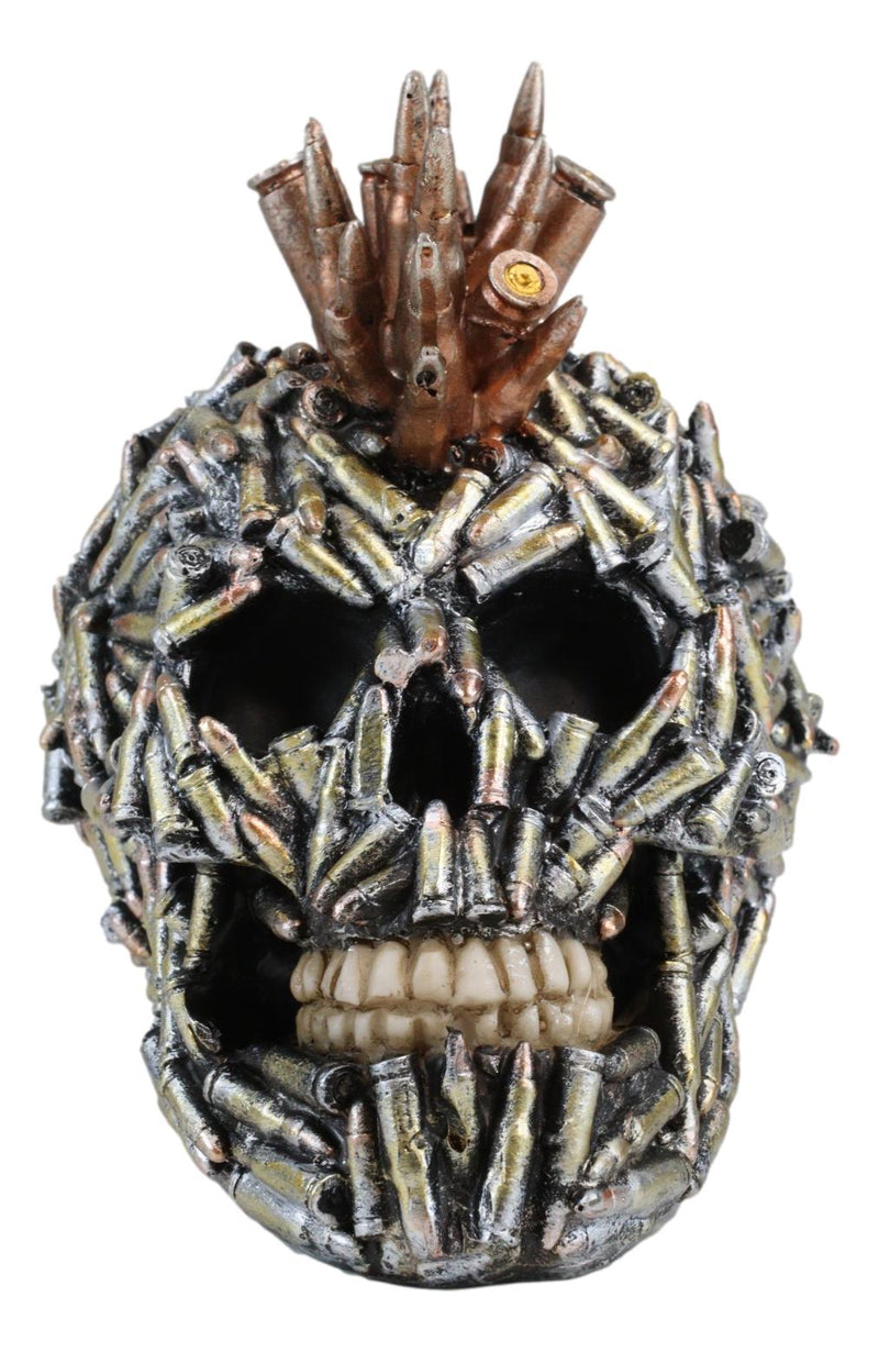 Ebros Military World War Rifle Bullet Shell Casings Mohawk Punk Skull Figurine