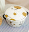 Pack Of 2 Calico Maneki Neko Lucky Cat Porcelain Kids Food Bowls W/ Lid 25Oz