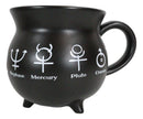 Solar Alchemy Symbols Cauldron Porcelain Soup Bowl Large Coffee Mug With Spoon