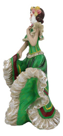 Dias De Muertos Day Of The Dead Traditional Green Gown Dancer Statue Sugar Skull