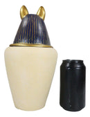 Ancient Egyptian Feline Cat Goddess Bastet Canopic Jar Memorial Urn Figurine