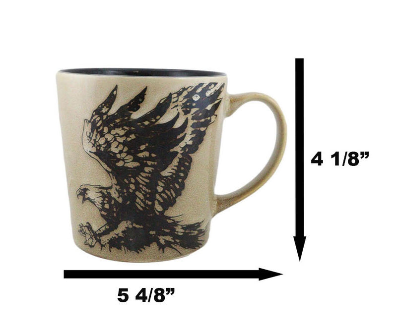 Ebros Glazed Stoneware Patriotic Bald Eagle 13oz Ceramic Mug Coffee Cup