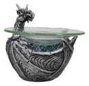 Birth Of Terra Silver Dragon Oil Burner Wax Tart Warmer Candle Holder Figurine