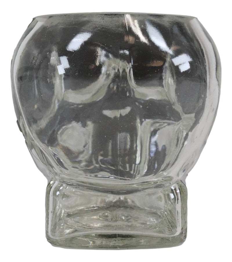 Ebros PACK OF 4 Skeleton Skull Glass Bowl Drink Stationery Office Holder