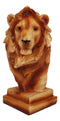 African Safari Lion King Of Pride Rock Bust Small Faux Wood Carving Figurine