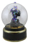 Blue Dragon With Baby Wyrmling Family Musical LED Light Air Powered Glitter Globe