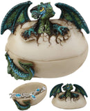 Earth Gaia Dragon Hatchling Breaking Out Of Egg Shell Figurine Jewelry Box Decor