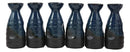 Ebros Gift Contemporary Blue And Black Horizon Sky Glazed Ceramic Pottery Heaven And Earth 'Ten To Ji' Design Japanese Rice Wine Sake Tokkuri Flasks Pack of 6 Serving Flask