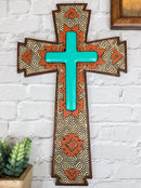 Southwestern Aztec Tribal Vectors Patterns Turquoise Canyon Ranch Wall Cross