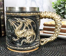 Skeletal Dragon Fossil Skeleton Skulls Ossuary Beer Stein Tankard Coffee Cup Mug