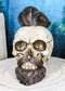 Ebros Bearded Skull with Stylish Haircut and Curled Mustache Figurine 7" Long