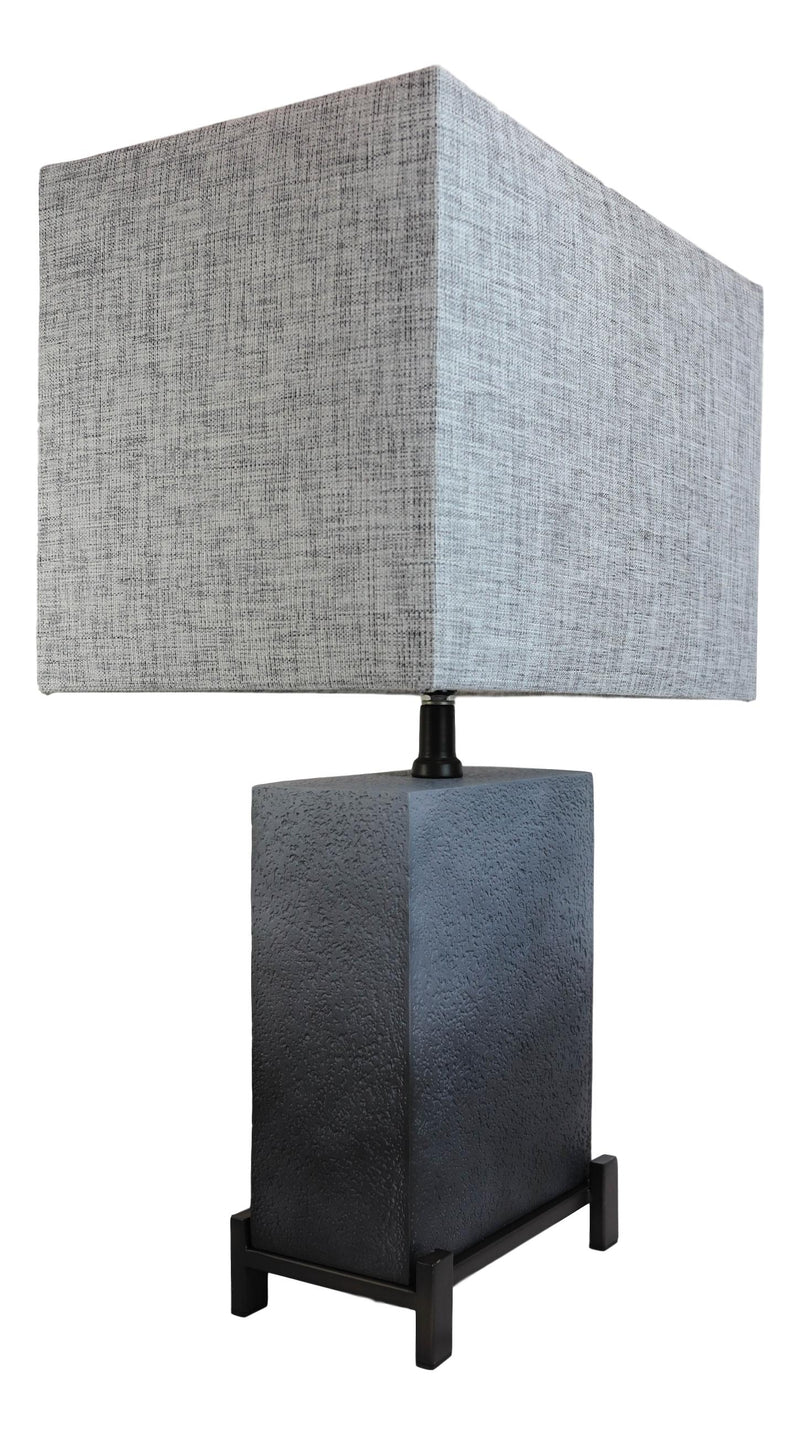 Contemporary Modern Elegant Grey Polystone Iron Metal Table Lamp With Shade