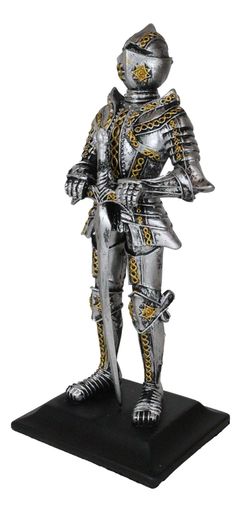 Medieval Swordsman Knight Figurine Suit of Armor Northern Star Coat Of Arms