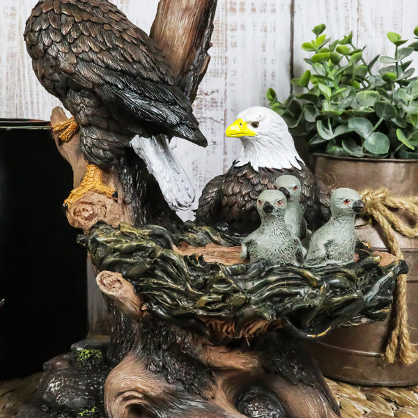 Ebros Wildlife Habitat Bald Eagle Family In Nest Statue 12