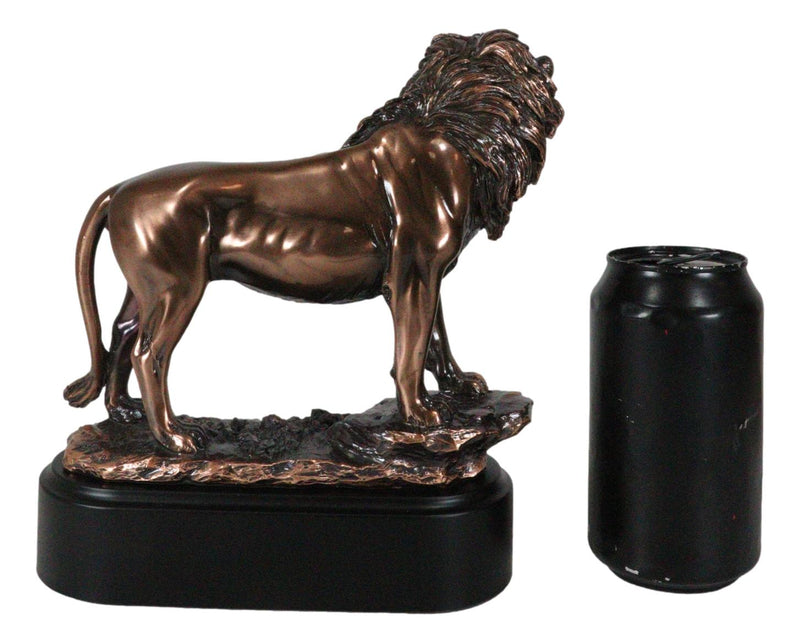 King Of The Jungle African Lion Pride Rock Scene Bronze Electroplated Figurine