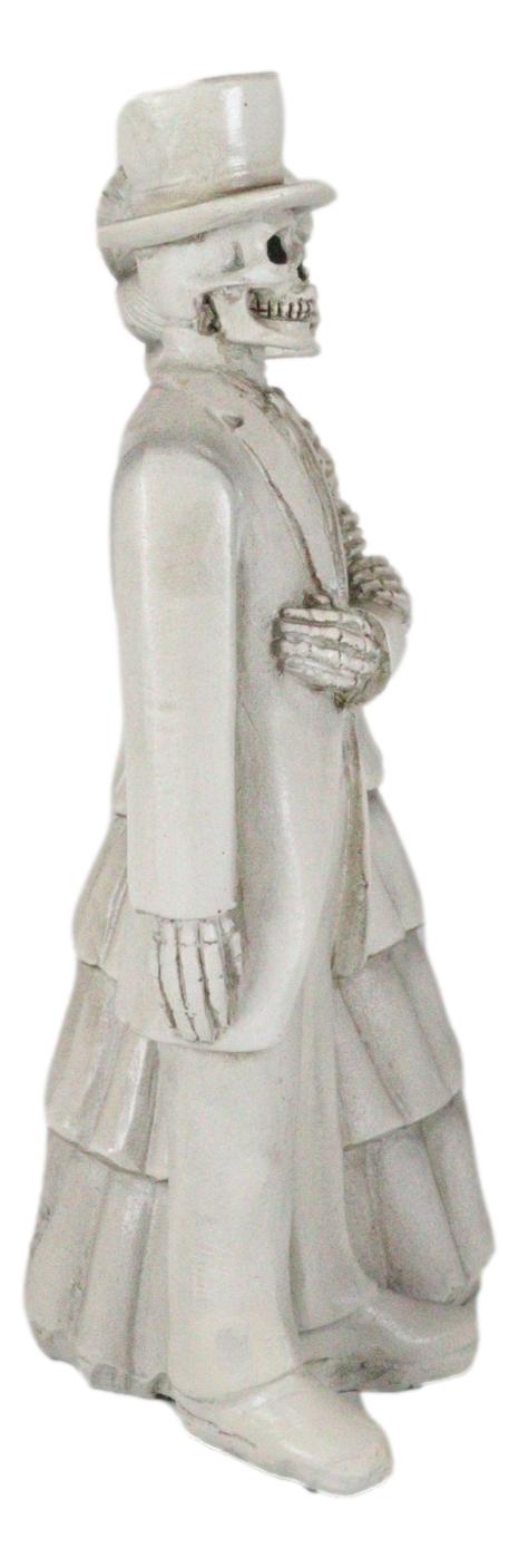 Love Never Dies Victorian Wedding Bride And Groom Skeleton Couple Cameo Figurine