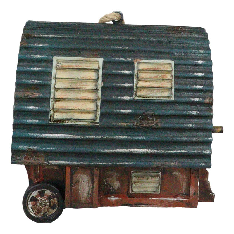 Rustic Western Country Camper Trailer Cabin Birdhouse Tree Hanging Bird Feeder