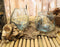 Balinese Handicraft Natural Driftwood Root With 2 Molten Hand Blown Glasses 11oz