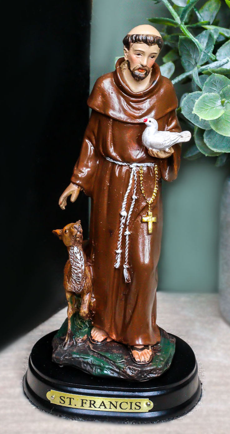 Ebros Gift Holy Catholic Saint Francis Monk Figurine Shrine Decorative Figurine 5.5"H