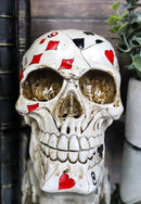 Ebros Gambling Poker Cards Casino Royale Skull Figurine Halloween Sugar Skulls Statue