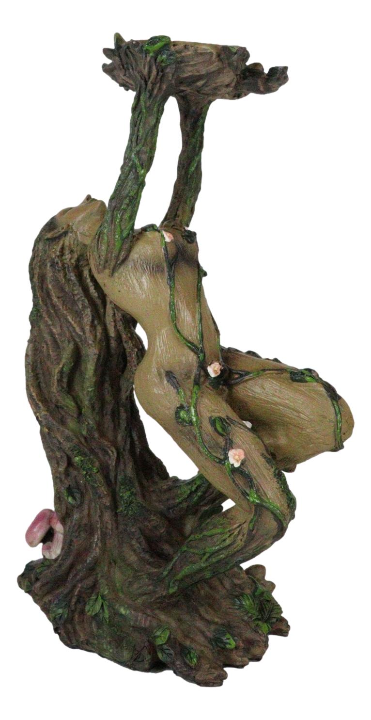 Forest Celtic Greenman Tree Woman Gaia Dryad Ent Goddess Tea Light Candle Holder