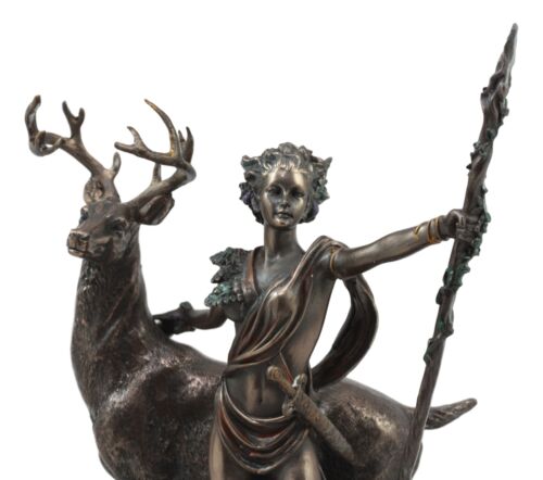 Greek Roman Goddess Of The Hunt Moon And Nature Diana With Stag Statue Artemis