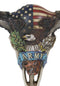 Western Patriotic Bull Cow Skull With American Flag Bald Eagle Army Wall Decor