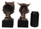 Stock Market Roaring Bear And Bull Bust Bronze Electroplated Resin Figurines Set